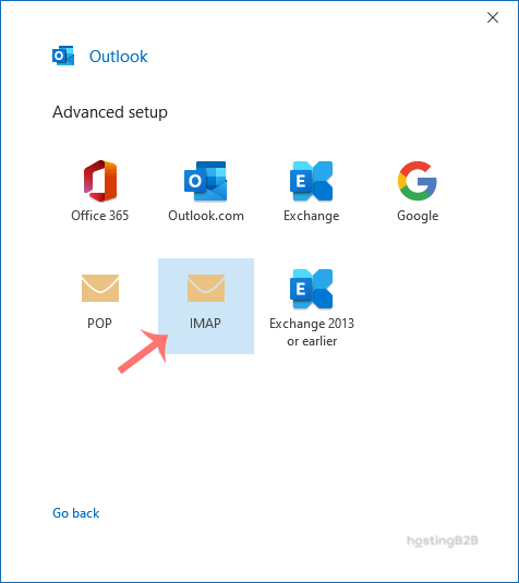outlook cpanel email account