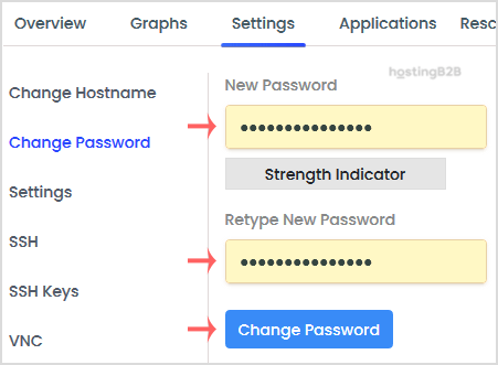 Virtualizor Change Password