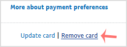Remove card from PayPal